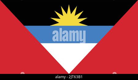 Drapeau national d'Antigua-et-Barbuda - drapeau vectoriel d'Antigua-et-Barbuda Illustration de Vecteur