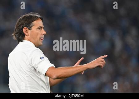 Foto Alfredo Falcone/Lapresse 26 Agosto 2022 - Roma, Italia - sport, calcio - Lazio vs Inter - Campionato italiano di calcio Serie A TIM 2022/2023 - Stadio Olimpico. Nella foto: Simone Inzaghi Foto Alfredo Falcone/Lapresse 26 août 2022 Rome, Italie - sport, calcio - Lazio vs Inter - Championnat italien de football de série A 2022/2023 - Stade Olimpic. Dans la photo: Simone Inzaghi Banque D'Images