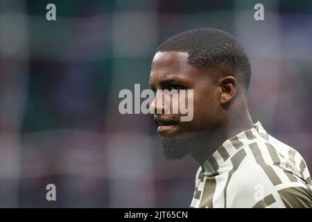 Foto Spada/Lapresse 27 Agosto 2022 - Milano , Italia - sport, calcio - AC Milan vs Bologne - Campionato italiano di calcio série A TIM 2022/2023 - Stadio San Siro. Nella foto: Mike Maignan (A.C. Milan); 27 août 2022 Milan , Italie - sport, calcio - AC Milan vs Bologne - Championnat italien de football série A 2022/2023 - Stade San Siro . Dans la photo: Mike Maignan (A.C. Milan); Banque D'Images