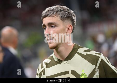 Portrait de Saelemaekers lors de l'AC Milan vs Bologna FC, football italien série A match à Milan, Italie, 27 août 2022 Banque D'Images