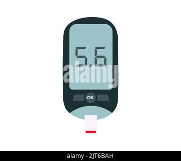 Glucomètre pour vérifier la conception du logo du taux de sucre dans le sang. Tester la glycémie pour le diabète utilisation comme médecine, diabète, glycémie, vecteur de concept de soins de santé Illustration de Vecteur