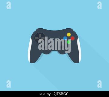 Manette de jeu vidéo, logo de manette de jeu. Joystick, casque, joystick mobile, console pour la conception et l'illustration de vecteurs de jeux vidéo. Illustration de Vecteur