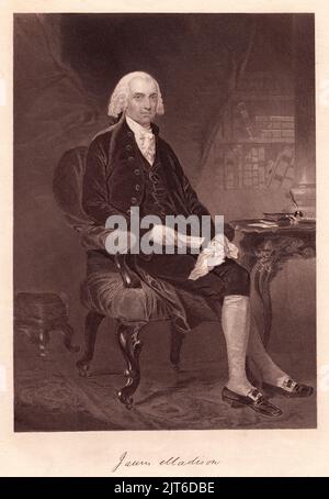 Portrait de James Madison, quatrième président des États-Unis Banque D'Images