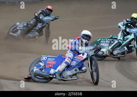 Wroclaw, Pologne. 27 août 2022. Betard FIM Speedway GP de Pologne au stade olympique. Photo: #30 Leon Madsen (DEN) © Piotr Zajac/Alay Live News Banque D'Images