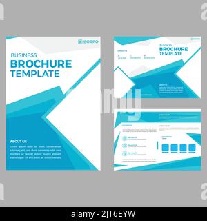 ensemble de modèles de brochures bleues Illustration de Vecteur