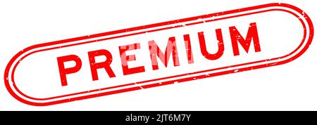 Grafez le tampon en caoutchouc rouge Premium sur fond blanc Illustration de Vecteur