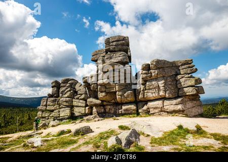 Formation rocheuse de Slonecznik dans les montagnes Karkonosze en Pologne Banque D'Images