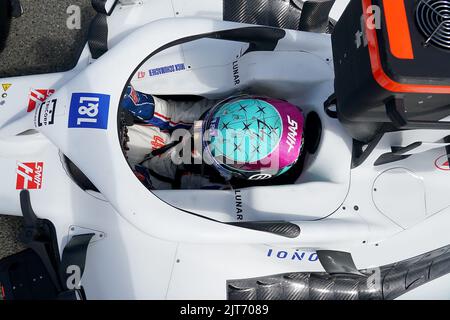 Spa, Belgique. 28th août 2022. Motorsport: Championnat du monde de Formule 1, Grand Prix de Belgique, course: Mick Schumacher d'Allemagne de Team Haas sur la grille. Credit: Hasan Bratic/dpa/Alay Live News Banque D'Images