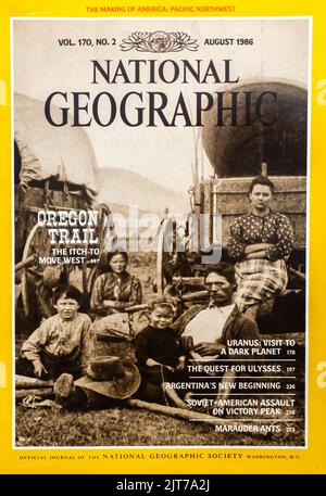 Couverture du magazine National Geographic, août 1986 Banque D'Images