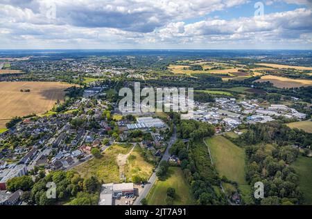 Photographie aérienne, site de Brownfield Pinner Straße, zone industrielle Dieselstraße, vue sur le quartier Hetterscheidt, Heiligenhaus, région de Ruhr, Rhin-Nord-Ouest Banque D'Images