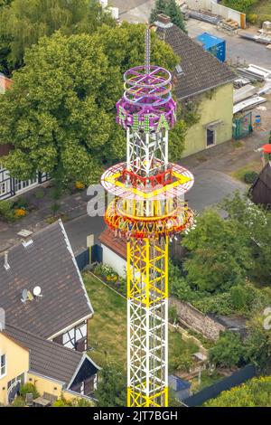 Vue aérienne, Cranger kirmes à Herne-Crange, plus de 50 manèges invitent à la plus grande foire de NRW, Unser Fritz, Herne, Ruhrgebiet, Nordrhein-Westfalen Banque D'Images