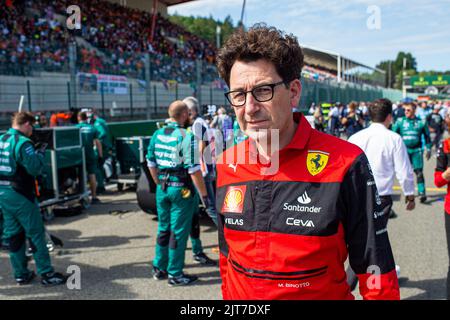 Spa, Belgique. 28th août 2022. Le directeur de l'équipe de la Scuderia Ferrari, Mattia Binotto, photographié avant la course automobile du Grand Prix de Belgique F1, à Spa-Francorchamps, le dimanche 28 août 2022. Le Grand Prix de Formule 1 Spa-Francorchamps a lieu ce week-end, de 26 août à 28 août. BELGA PHOTO JONAS ROOSENS crédit: Belga News Agency/Alay Live News Banque D'Images