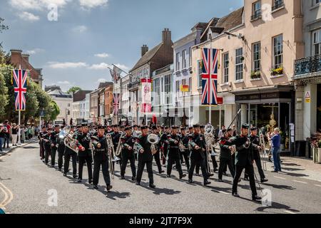 Bande de la Brigade de Gurkhas, Windsor, Berkshire Banque D'Images