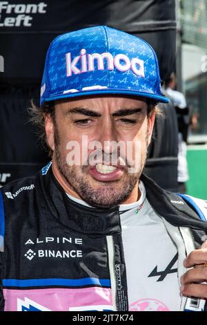 Spa, Belgique. 28th août 2022. Championnat du monde F1. Grand Prix de Belgique. #14, Fernando ALONSO, ESP, Alpine F1 Team, Alpine A522 Renault.- photo copyright: Cristiano BARNI/ATP images crédit: SPP Sport Press photo. /Alamy Live News Banque D'Images