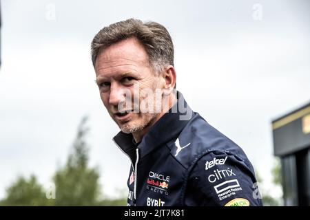 Spa, Belgique. 28th août 2022. Championnat du monde F1. Grand Prix de Belgique. Christian Horner, Team principal, Oracle Red Bull Racing RB18 Honda.- photo copyright: Cristiano BARNI/ATP images crédit: SPP Sport Press photo. /Alamy Live News Banque D'Images