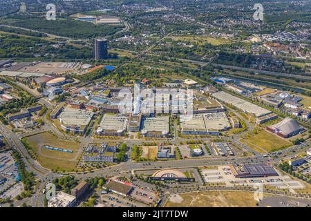 Vue aérienne, Westfield Centro Oberhausen, centre commercial Neue Mitte, Gasometer, Borbeck, Oberhausen, Ruhr, Rhénanie-du-Nord-Westphalie, Allemagne, DE, Banque D'Images