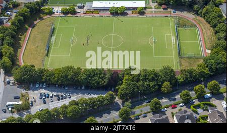 Vue aérienne, stade de football Von-Böttinger-Platz, Velbert, région de la Ruhr, Rhénanie-du-Nord-Westphalie, Allemagne, DE, Europe, terrain de football, stade de football, football Banque D'Images