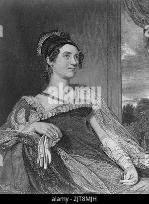 Un portrait de Louisa Catherine Johnson Adams. Elle était la femme et la première dame de John Quincy Adams, le président des États-Unis en 6th. Banque D'Images