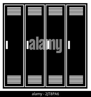 Icône des casiers de l'école sur fond blanc. Panneau de casier. style plat. Banque D'Images