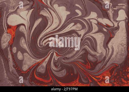 Texture marbrée d'Ébru avec motifs floraux Banque D'Images