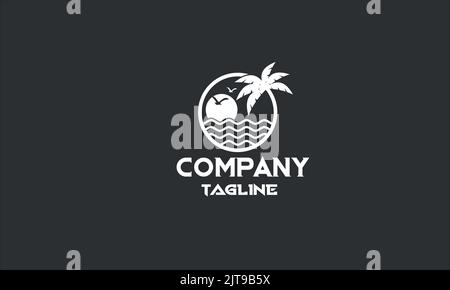 modèle de logo minimal pour le tourisme Illustration de Vecteur