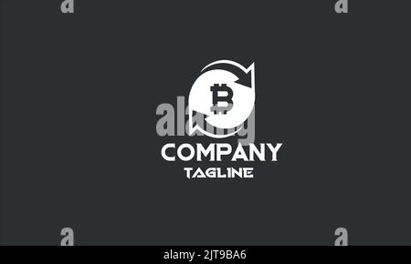 modèle minimal de logo digital bitcoin trade Illustration de Vecteur