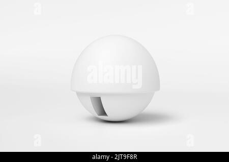 Forme sphérique de maison blanche abstraite isoler sur fond blanc. Architecture moderne avec bâtiment vide. Création de concepts. Design futuriste c Banque D'Images