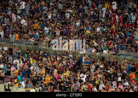 Match amical entre le FC Barcelona (Barça) de Xavi et le Manchester Citydue à la maladie de la SLA de Guardiola au Spotify Camp Nou Barcelone Catalogne Espagne Banque D'Images