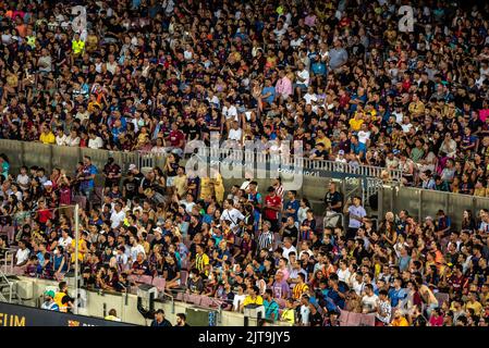 Match amical entre le FC Barcelona (Barça) de Xavi et le Manchester Citydue à la maladie de la SLA de Guardiola au Spotify Camp Nou Barcelone Catalogne Espagne Banque D'Images