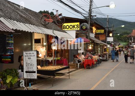 PAI au crépuscule, province de Mae Hong son, Thaïlande Banque D'Images