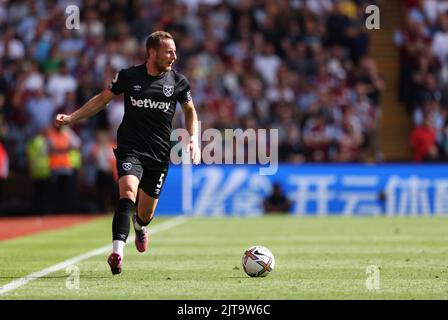 Birmingham, Royaume-Uni. 28th août 2022. Vladimir Coufal (WHU) au match Aston Villa v West Ham United EPL, à Villa Park, Birmingham, Royaume-Uni sur 28 août 2022. Crédit : Paul Marriott/Alay Live News Banque D'Images