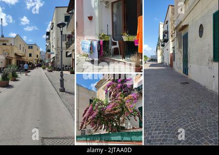 Les maisons caractéristiques et colorées d'Ischia Porto (île d'Ischia) Banque D'Images