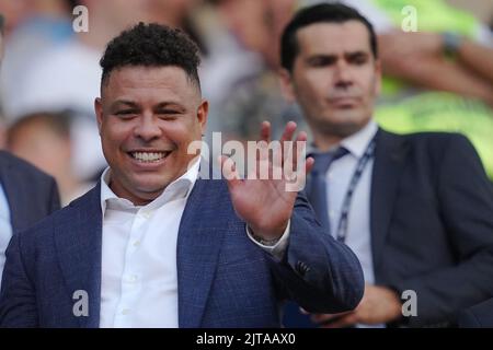 Barcelone, Espagne. 28th août 2022. Le président du Real Valladolid Ronaldo Nazario de Lima lors du match de la Liga entre le FC Barcelone et le Real Valladolid a joué au stade Camp Nou sur 28 août 2022 à Barcelone, en Espagne. (Photo de Colas Buera / PRESSIN) Credit: PRESSINPHOTO SPORTS AGENCY/Alay Live News Banque D'Images