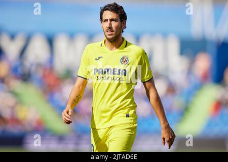 Getafe, Madrid , Espagne. 28 août 2022, Dani Parejo de Villarreal CF pendant le match de la Liga entre Getafe CF et Villarreal CF a joué au Colisée Alfonso Peres Stadium sur 28 août 2022 à Getafe, Madrid, Espagne. (Photo de Ruben Albarran / PRESSIN) Banque D'Images