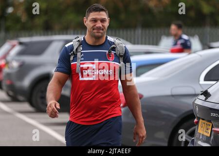 Ryan Hall #5 de Hull KR arrive à Sewell Group Craven Park, le 8/29/2022. (Photo de David Greaves photos/ via/News Images/Sipa USA) Credit: SIPA USA/Alay Live News Banque D'Images