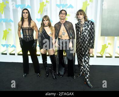 Newark, New Jersey, États-Unis. 28th août 2022. Måneskin aux 2022 VMA MTV au Prudential Centre sur 28 août 2022 à Newark, New Jersey. Crédit : John Palmer/Media Punch/Alamy Live News Banque D'Images