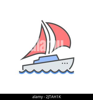 Icône Contour rempli de vecteur associé à un yacht Illustration de Vecteur