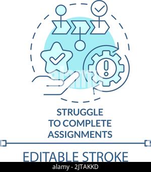 Lutte pour terminer les tâches icône de concept turquoise Illustration de Vecteur