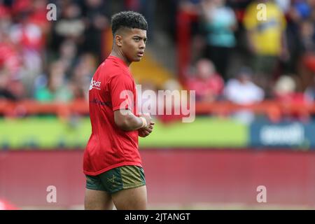 Phoenix Laulu-Togaga'e #29 de Hull KR pendant l'échauffement avant le match, le 8/29/2022. (Photo de David Greaves photos/ via/News Images/Sipa USA) Credit: SIPA USA/Alay Live News Banque D'Images