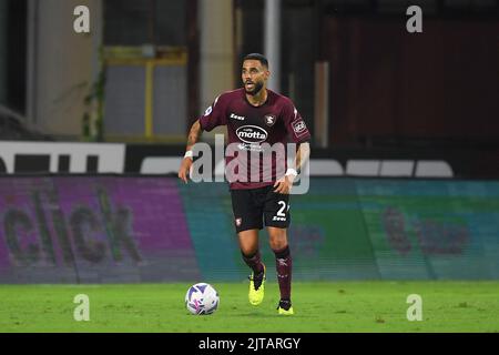 Salerno, Italie. 28th août 2022. Dylan Bronn de Salernitana pendant la série Un match entre les États-Unis Salernitana 1919 et UC Sampdoria au Stadio Arechi, Salerno, Italie, le 28 août 2022. Photo de Nicola Ianuale. Crédit : UK Sports pics Ltd/Alay Live News Banque D'Images