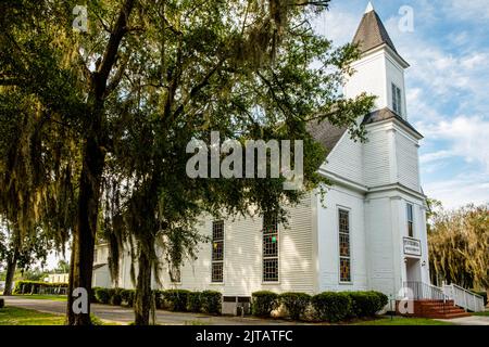 Omega Bible College & Institute (ancienne église baptiste primitive), East Central Avenue, Valdosta, Géorgie Banque D'Images