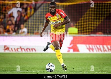 Objectif, France, France. 27th août 2022. Kevin DANSO de Lens lors du match de la Ligue 1 entre RC Lens et le Stade Rennais (Rennes) au stade Bolaert-Delelis sur 27 août 2022 à Lens, France. (Image de crédit : © Matthieu Mirville/ZUMA Press Wire) Banque D'Images