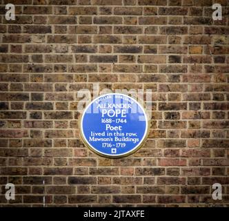 Plaque du pape Alexandre sur le mur des bâtiments de Mawsons, Chiswick, Londres Banque D'Images