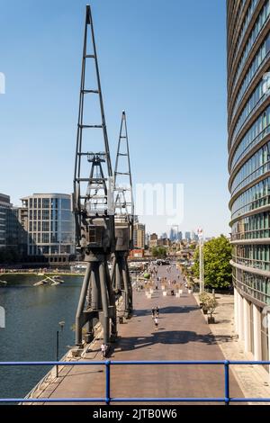 Ville de Londres vue depuis les Docklands à West India Quay. Banque D'Images