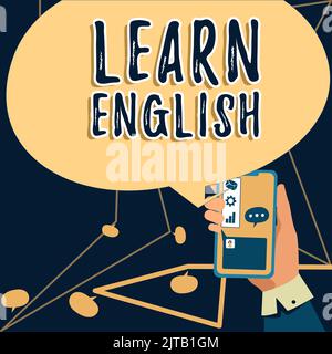 Écriture affichage du texte apprendre l'anglais. Concept signification Etude une autre langue apprendre quelque chose communication étrangère Femme dactylographiant mise à jour récente sur Lap Banque D'Images