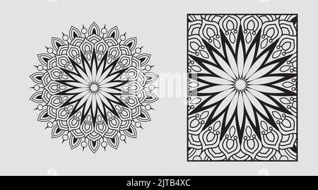 Noir et blanc esthétique élégant design mandala Illustration de Vecteur