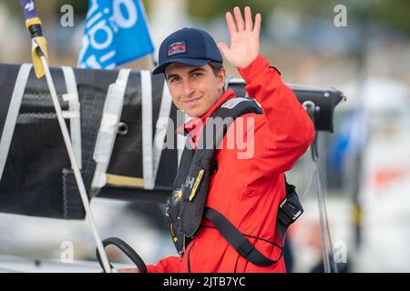 PEP Costa, jeu d'équipe à B - Terravia pendant la Solitaire du Figaro 2022, phase 2, course de voile Monohull Beneteau 3, départ sur 28 août 2022, Port-la-Foret - Royan, France - photo Nicolas Pehe / DPPI Banque D'Images