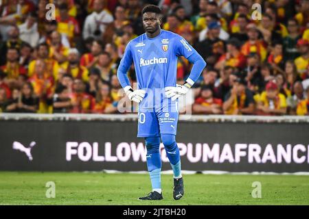 Objectif, France, France. 27th août 2022. Brice SAMBA de Lens pendant le match de la Ligue 1 entre RC Lens et le Stade Rennais (Rennes) au stade Bolaert-Delelis sur 27 août 2022 à Lens, France. (Image de crédit : © Matthieu Mirville/ZUMA Press Wire) Banque D'Images