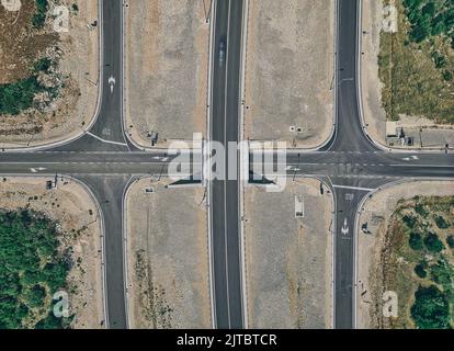 Autoroute sur la péninsule de Peljesac en construction Banque D'Images