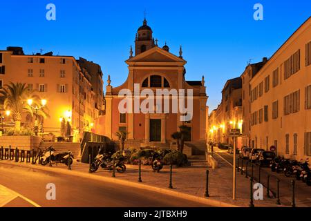 La cathédrale notre-Dame de l'Assomption d'Ajaccio où l'empereur Napoléon Ier a été baptisé le 21 juillet 1771 à Ajaccio (Corse-du-Sud) Corse, France Banque D'Images